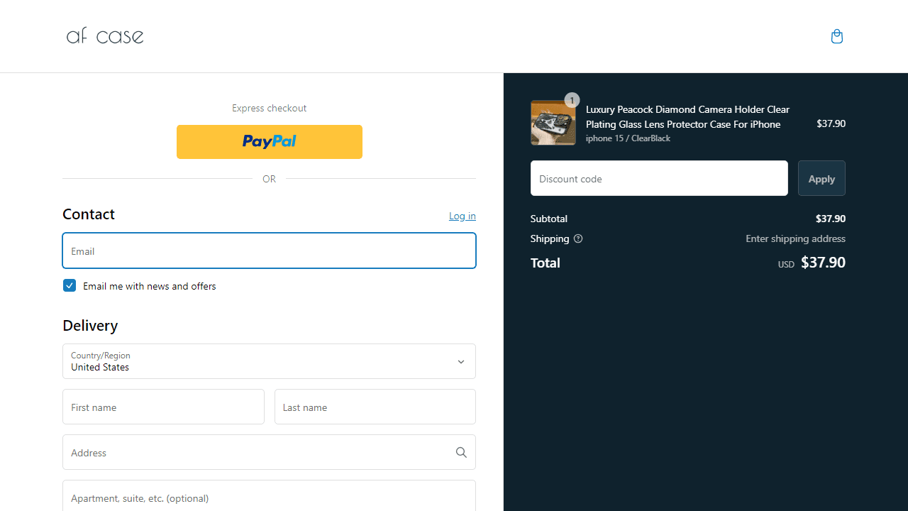How to apply Af Case coupon code